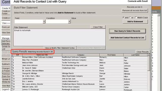 Creating a "Contacts with Email" Contact List in PastPerfect 5.0 смотреть онлайн