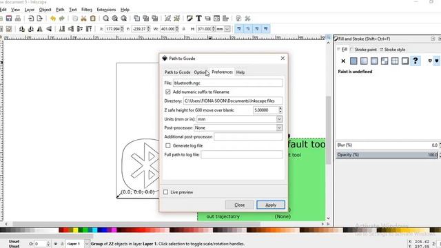 Inkscape IMAGE to GCODE (*.ngc) to gbrl control смотреть онлайн