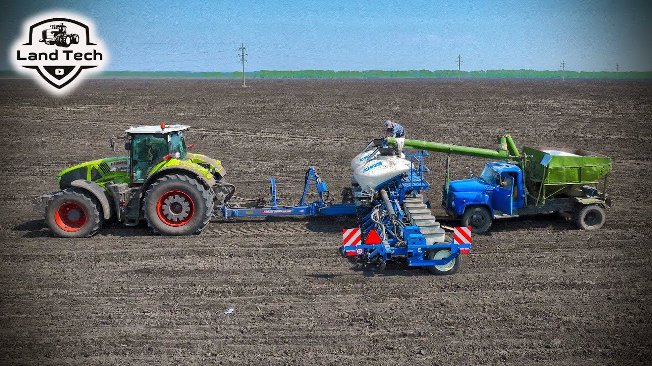Трактор CLAAS Axion 950 и новая сеялка KINZE 3605 Blue Drive! Старый загрузчик АС-2УМ на ГАЗ-53! смотреть онлайн