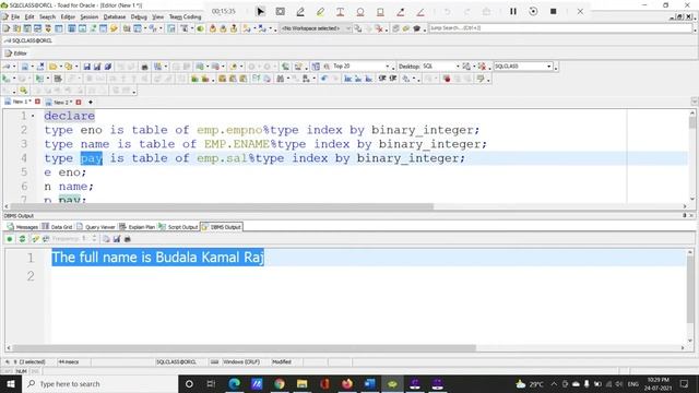 PLSQL Class 9 in Telugu |user defined or composite datatype| object|Varray|plsql record|plsql table смотреть онлайн