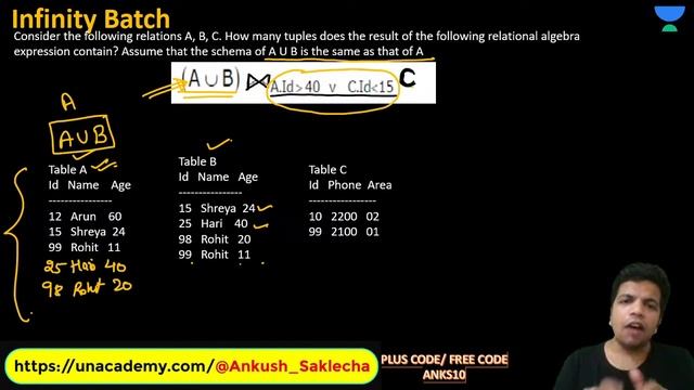 PYQ of Relation Algebra | L 57 | DBMS | Infinity Batch | GATE 2022 CS/IT | Ankush Sir смотреть онлайн