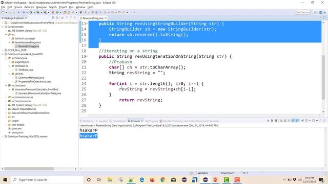 Java Interview Questions for Selenium Q1 - Various ways to reverse String using Java (recursion) смотреть онлайн