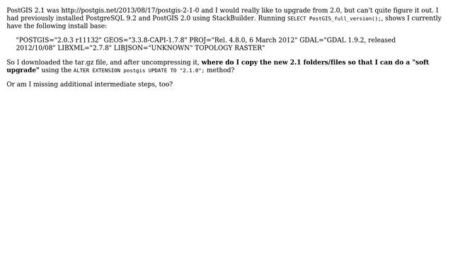 GIS: How to upgrade PostGIS 2.0 to 2.1 on Windows 7? смотреть онлайн