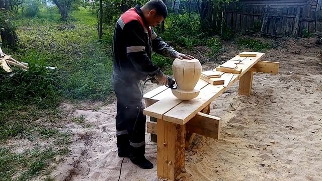 Грибки из бревна для сада смотреть онлайн