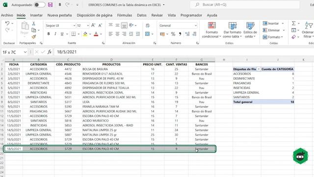 ERRORES COMUNES En La TABLA DINÁMICA En Excel