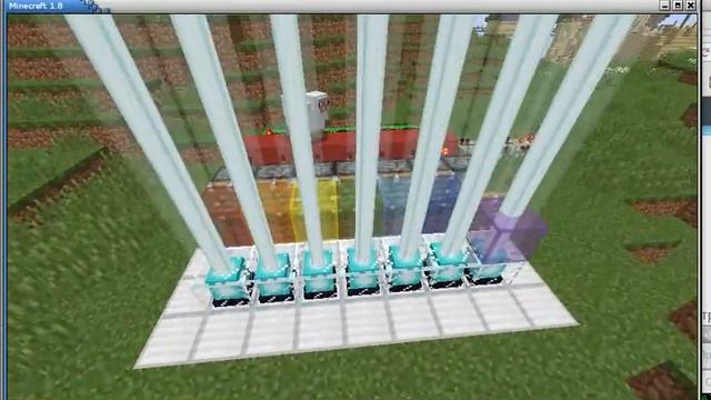 Minecraft 1.8. Радуга из маяков и цветного стекла смотреть онлайн