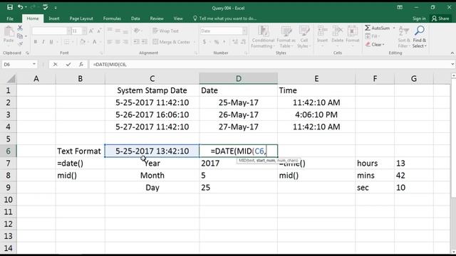How to split the stamp date & time into separate columns using date format & formula смотреть онлайн