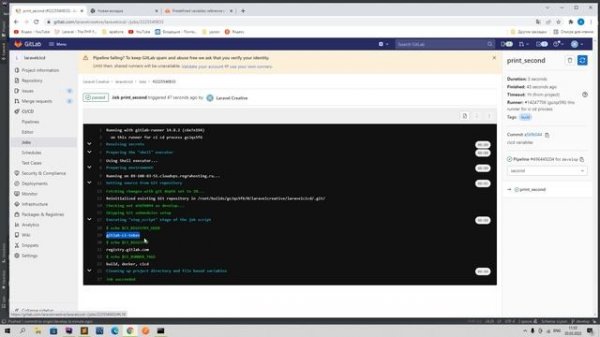 CI/CD в целом и CI/CD для laravel 5. Зарезервированные переменные cicd gitlab