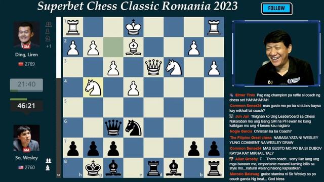 Wesley So vs World Champion Ding Liren! Superbet Chess Classic Romania 2023 Round 6 смотреть онлайн