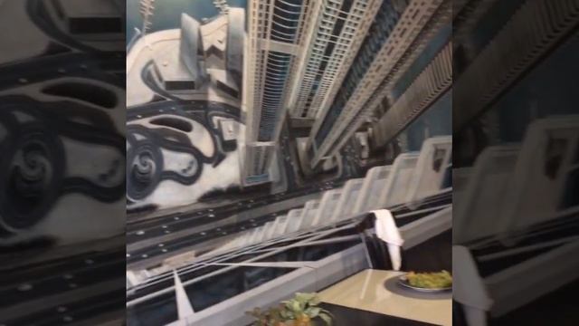 роспись стен Дубай с высоты. аэрография в интерьере смотреть онлайн