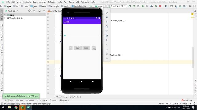 Control and display audio seekbar - Android Studio Tutorial смотреть онлайн