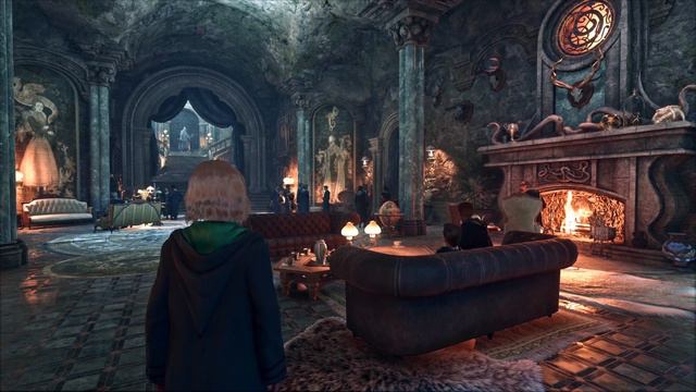 HOGWARTS LEGACY Slytherin Common Room Rain Ambience | No Music | 1 HOUR