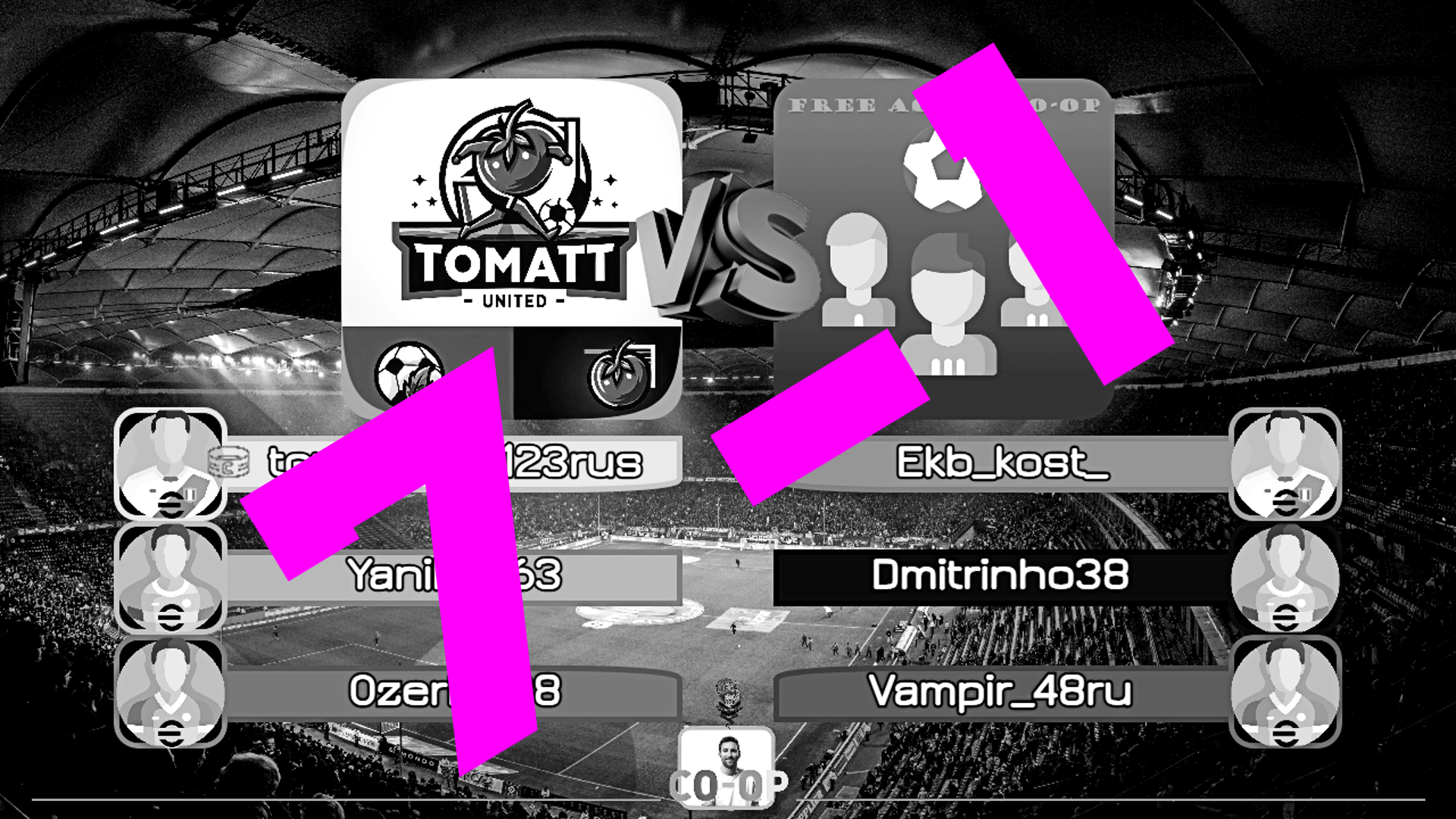 CO-OP eFootball | товарищеские игры | TomaTT United vs Free Agent (PS) Обзор 002