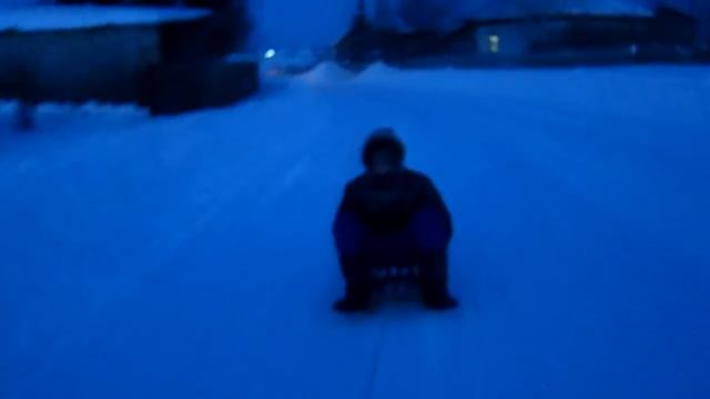 Зимние покатушки на мотоцикле с санками #3 Супер падение