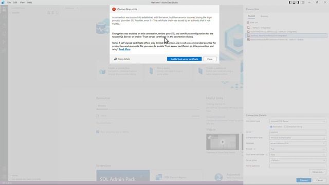 Uncover the Secret to Solving That "Trust Server Certificate Connection Error" in Azure Data Studio смотреть онлайн