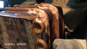 Пайка теплообменника газовой колонки