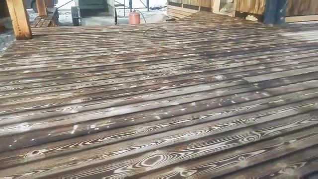 Терраса из обрезной доски, с обжигом и маслом. смотреть онлайн