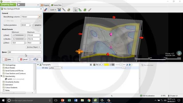 Leapfrog Geo 4.0 - Modelamiento a partir de una mapa geológico смотреть онлайн