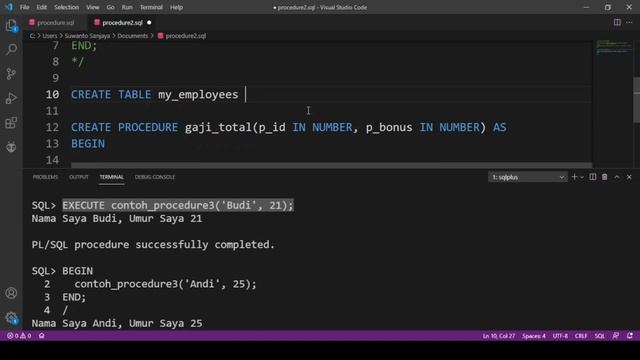 PLSQL#11_2 - Using Parameters in Procedures смотреть онлайн