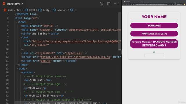 02 Basics & Core Concepts - DOM Interaction with Vue смотреть онлайн