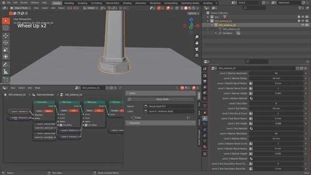 Creating a Parametric Antenna using Geometry Nodes | Blender 3.4.1 смотреть онлайн