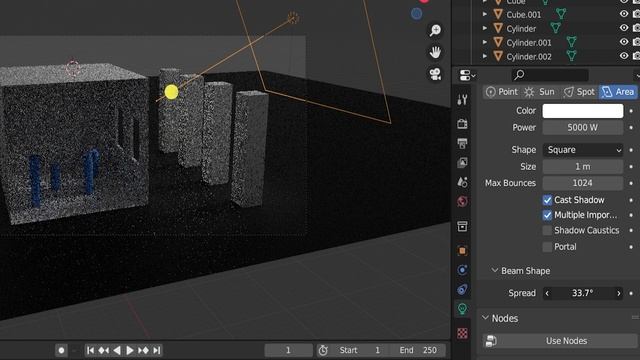 Area Light Spread Settings in Blender 3D for God Rays (Micro Tip) смотреть онлайн