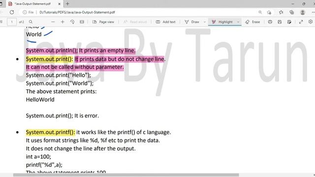 output statement in java in hindi смотреть онлайн