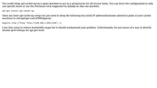 Unix & Linux: Convince apt-get \*not\* to use IPv6 method (8 Solutions!!) смотреть онлайн