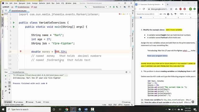 Java 1.3 - Declaring variables exercises walk-through смотреть онлайн