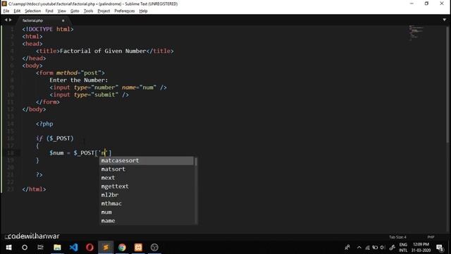 Factorial of given Number using form in PHP смотреть онлайн