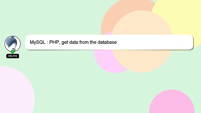 MySQL : PHP, get data from the database смотреть онлайн