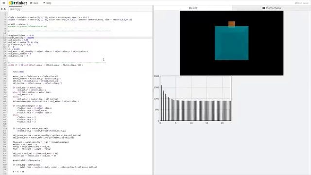 How to program Drag and Buoyancy physics problem in visual python no software needed смотреть онлайн