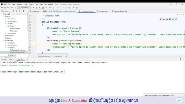 #9 Laravel 8 from scratch Database Seeder | Laravel tutorials in khmer смотреть онлайн