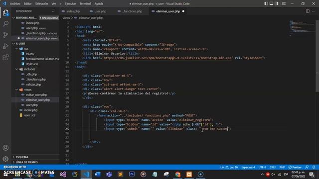 04. Sistema CRUD - Eliminando Registros/Php y MySQL Parte 3/3. смотреть онлайн