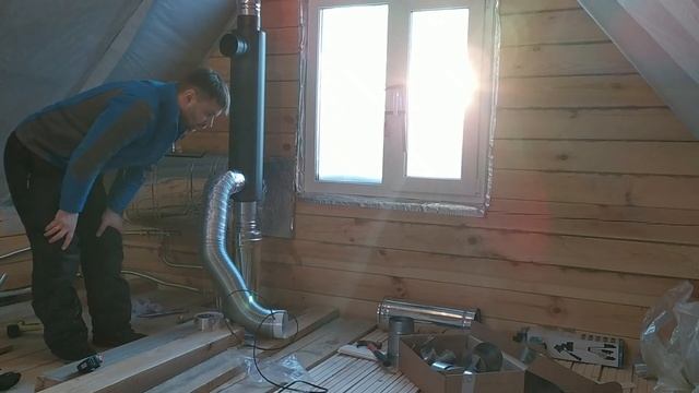 Установка и проверка в -40 дымохода-конвектора (натрубного отопителя) Термофор смотреть онлайн