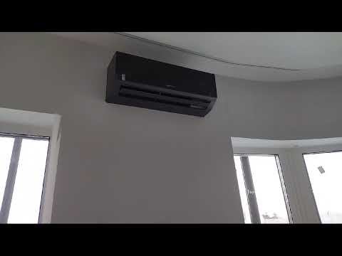 Черный внутренний блок кондиционера | Кондиционер черного цвета | Монтаж черного кондиционера смотреть онлайн