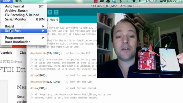 Mac OS 10. 9 Mavericks driver fix and modify sketch for Sparkfun Red board (Arudino) SIK v3.1. смотреть онлайн
