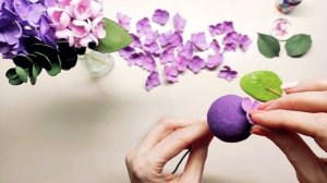 Гортензия из простого фоамирана, без молдов. Очень легко и быстро. Цветы из фома hydrangea from foa