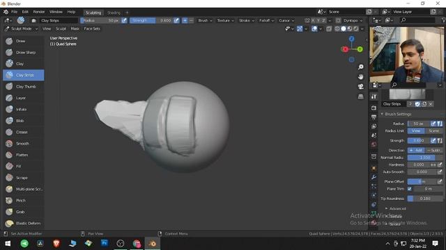 Blender Hindi Sculpting Blue Brushes Settings Blender Veda смотреть онлайн