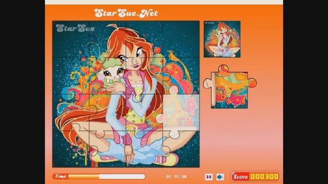 Клуб Винкс - Игра пазлы фея Винкс Блум Раскраска Winx Club puzzle Blum смотреть онлайн