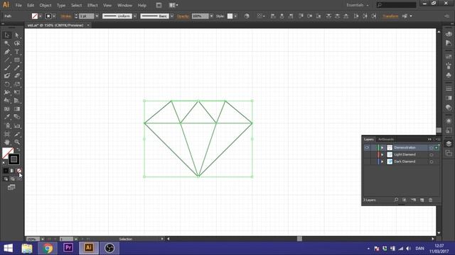 How To Draw A Simple Diamond In Adobe Illustrator смотреть онлайн
