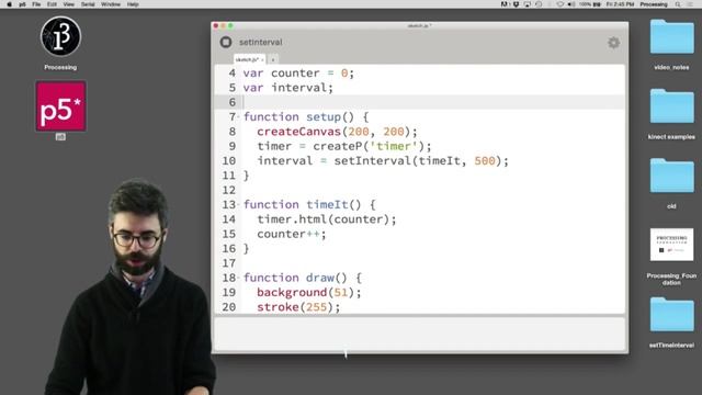 9.5: JavaScript setInterval() Function - p5.js Tutorial смотреть онлайн