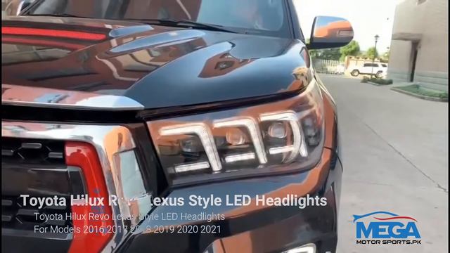 Toyota Hilux Revo Lexus Style LED Headlights 2016 - 2021 | Revo Headlights | Megamotorsports.pk