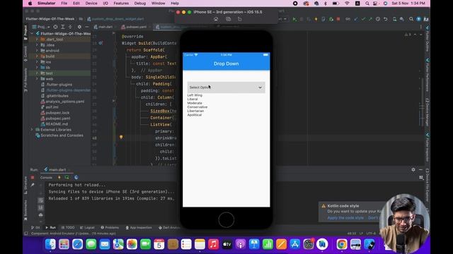 Flutter Custom Dropdown Button & Menu Item || Flutter Widget of the week in Hindi/Urdu смотреть онлайн