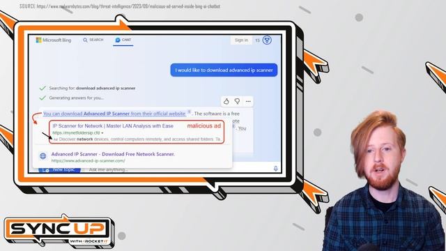 AI-Powered Bing Chat Exploited to Serve Ads Pushing Malware | Sync Up смотреть онлайн