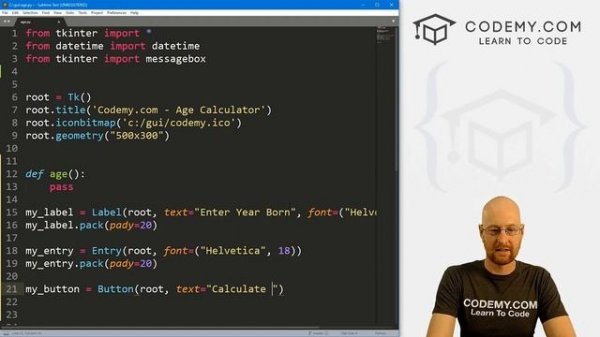 Build An Age Calculator - Python Tkinter GUI Tutorial 204
