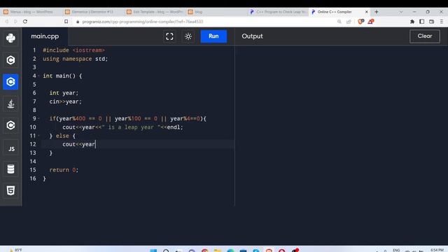 How to find if a year is leap or not using C++ | Programiz compiler for c++ | Amit Kasabe смотреть онлайн