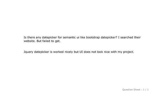 jQuery : Datepicker in semantic ui смотреть онлайн