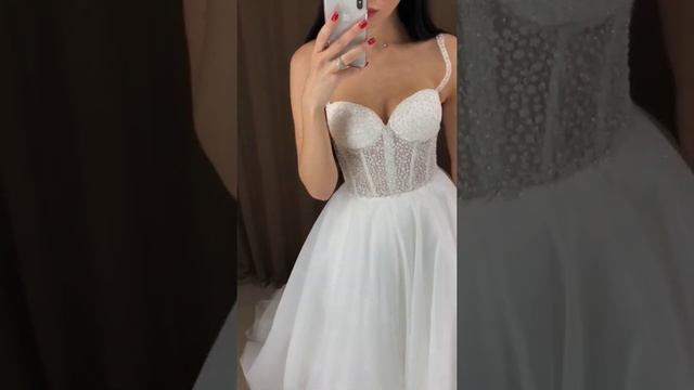 Свадебное платье на бретелях смотреть онлайн