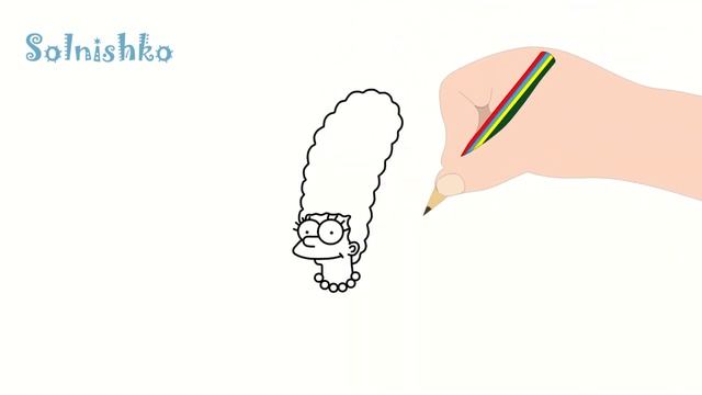 Как нарисовать Мардж Симпсон. How to draw a Marge Simpson. смотреть онлайн